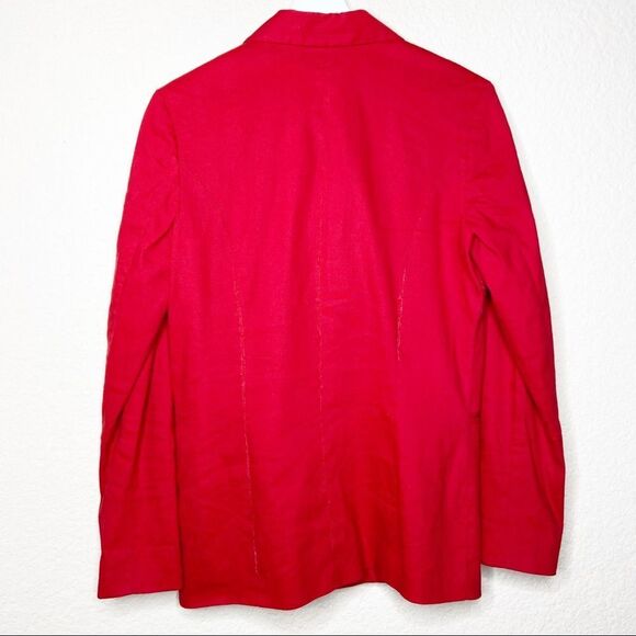 Leith Red Linen Blend Boyfriend Blazer - Picture 5 of 7
